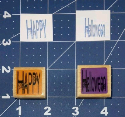 Doodles by Design Happy Halloween Spiderwebs Set of 2 Wood Mounted Rubber Stamps