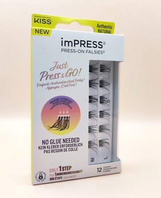 imPress PRESS-ON FALSIES Just Press & Go!Authentic Natural 12 Wimpernbündel*NEU*