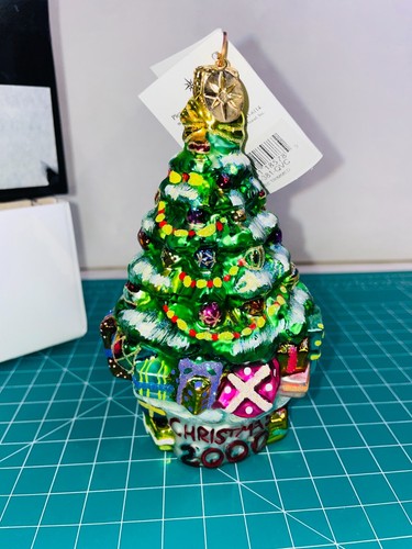 Christopher Radko Ornament Christmas Tree 2000 Millennium Shiny With Tag Y2K - Picture 12 of 16