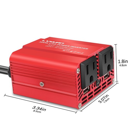 Car 200W 300W Power Inverter 12V to 110V 120V Converter Adapter USB Red Black - Picture 38 of 46