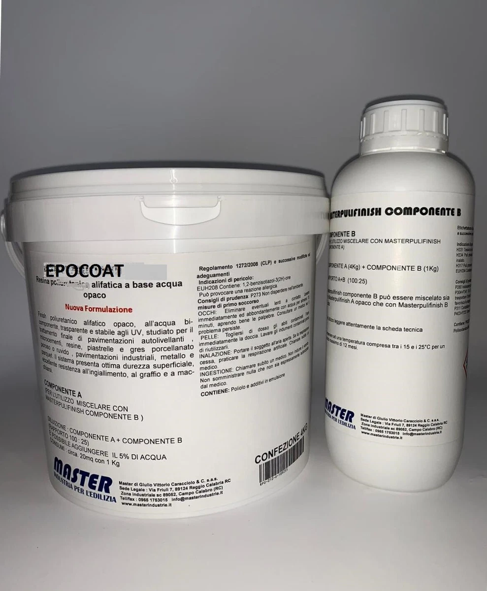 Pintura bicomponente de resina epoxi de color para pisos 6 kg (rendimiento 50-60 m)