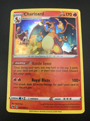 Charizard 025/185 SHATTERED CRACKED ICE HOLO Pokemon SWSH Charizard 025/185 SHATTERED CRACKED ICE HOLO Pokemon SWSH