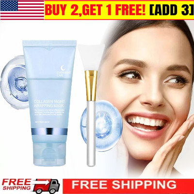 Collagen Night Wrapping Mask,Korean Collagen Overnight Wrapping Peel off Facial