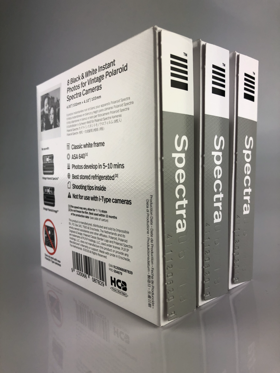 Film Polaroid Spectra Noir & Blanc – 640 ISO – Dernière Production 2019 – RARE