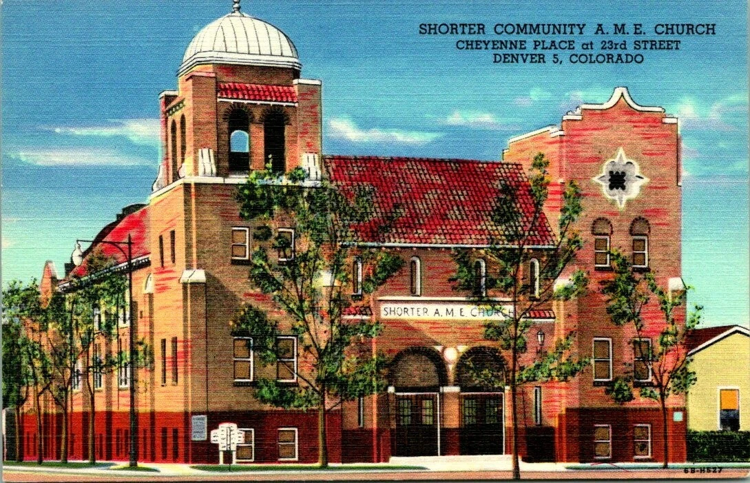 Postcard Shorter Community AME Church Cheyenne Place at 23rd Denver 5 Colo | eBay
