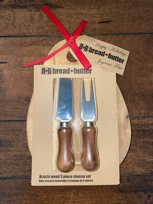 B+B Bread + Butter, Acacia Wood 3 Piece Cheese Set
