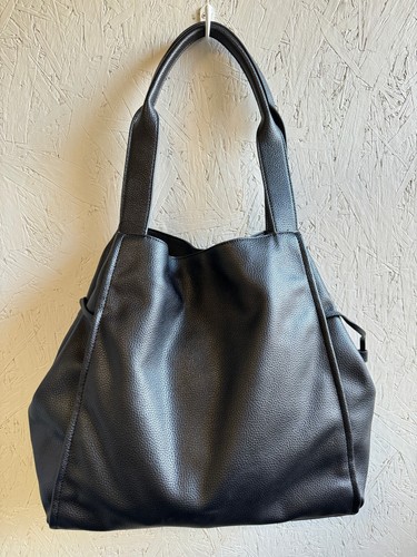 Macy's On 34th Jyyll leather large tote shoulder bag + pouch 2 PC set BLACK Used - Picture 5 of 18