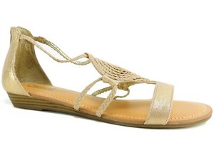 carlos santana gold leaf sandals