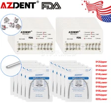 AZDENT Dental Ortho Brackets Metal Mini Roth.022/018 Hook 345/Arch Wire Nature