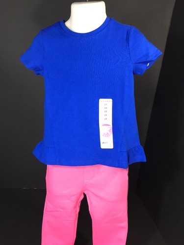 Blau Rosa Babykleidung Mädchen 2-teiliges Set 2T & 3T J.Khaki Kinder Oberteil Gymboree Hose Neu - Bild 4 von 12
