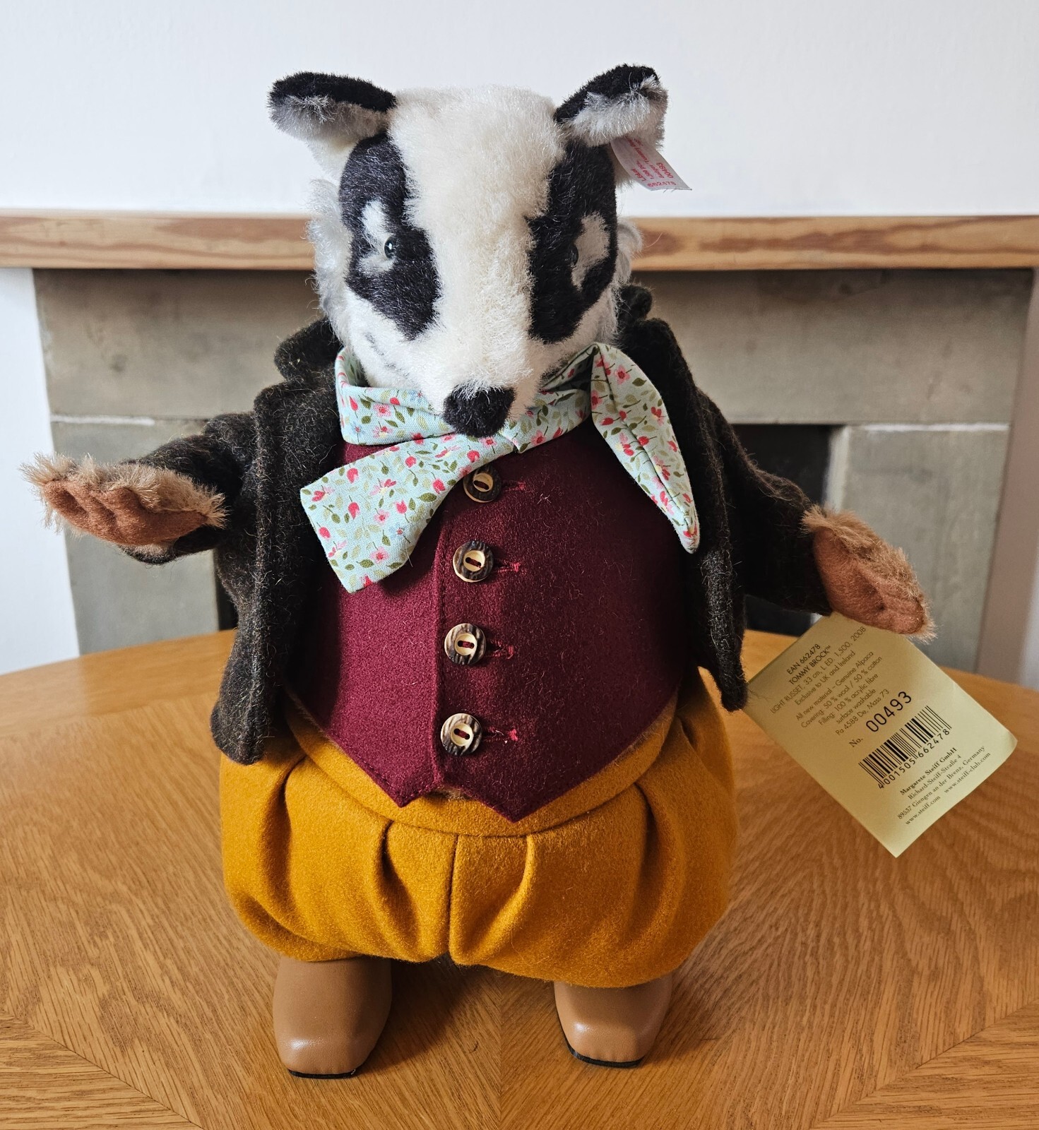STEIFF 662478 TOMMY BROCK 33CM 2008 BEATRIX POTTER BADGER LIMITED EDITION