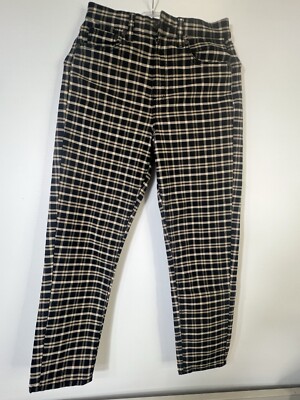 American Eagle Mom Straight Jean Womens Plaid Jeans Size