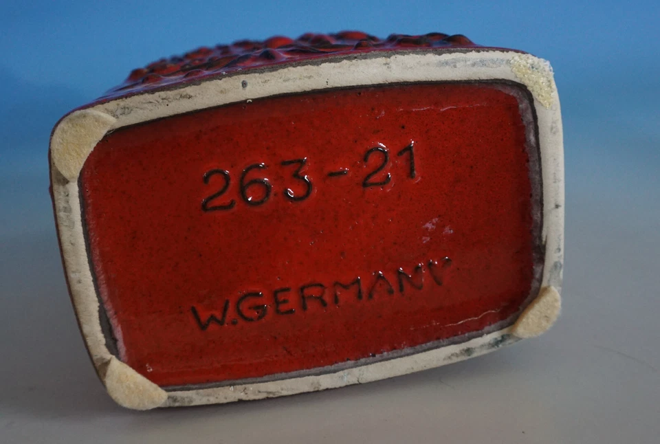 Vintage West Germany Design Keramik Vase Blumenvase rot 70er Pop Panton FM22-667 - Bild 4 von 4