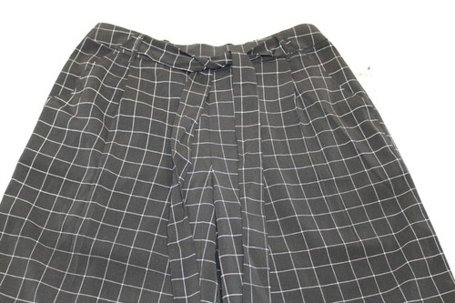 Maison Jules Womens Jadore Checked SZ 10 Wide Leg Cropped Pants Stretchy Waist - Picture 4 of 11