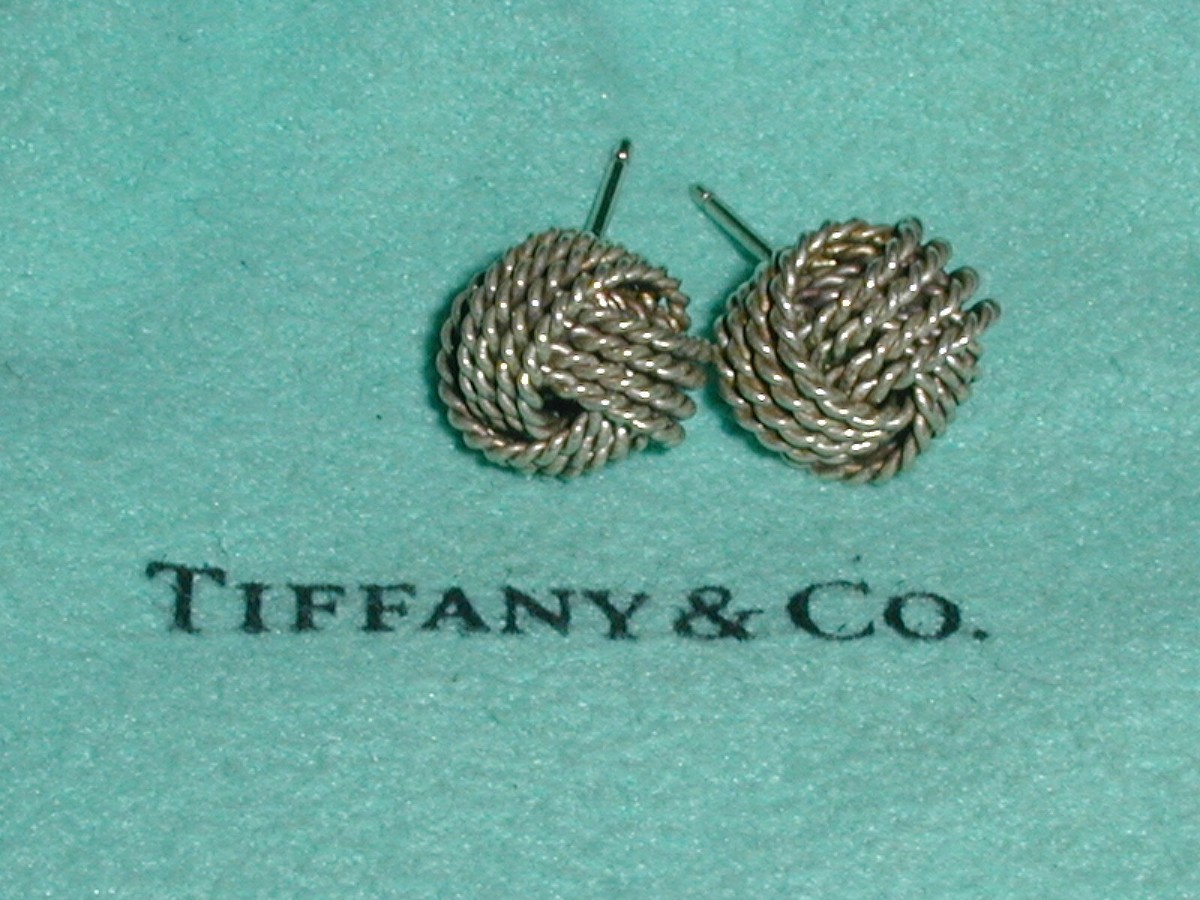 TIFFANY CO STERLING SILVER SOMERSET WOVEN BALL STUD EARRINGS!