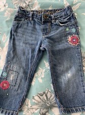 Baby Gap Girl 3 Capri Embroidered Jeans Vintage Marakech