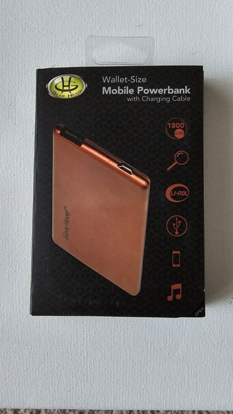 New Open Box Gear Head Mobile PowerBank Wallet Size/66