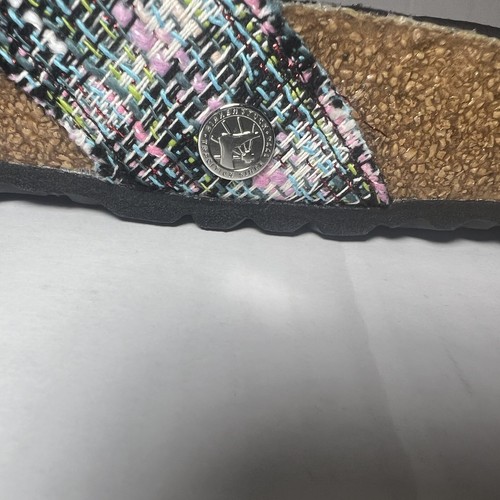 Birkenstock Nib Suena II Vegan Ricotta Logo Black FootbedEU 39 US 8 Summer - Picture 12 of 13
