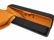 NEW OGI Eyewear Hard Eyeglasses Clamshell Case Black Orange W/ Microfiber Cloth
