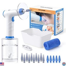 Electric Ear Wax Removal Kit, 4 Pressure Modes, Light, Basin  15 Tips