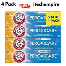 4 Pack ARM  HAMMER Peroxicare for Health Gum, Baking Soda Toothpaste 6.0 Oz Ea