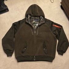Polo Ralph Lauren retrò pile pile mimetico foderato cappuccio zip giacca sherpa XL nuova con etichette 