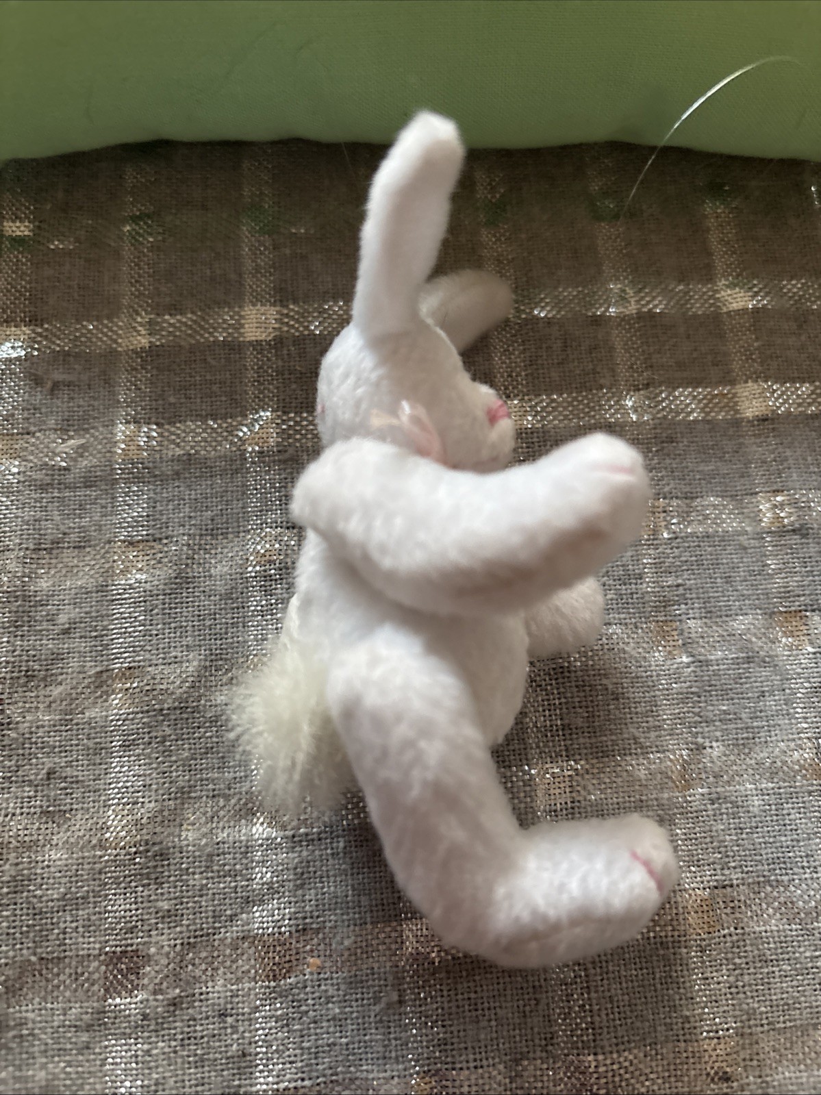 Ll Knickerbocker Mini Miniature White Stuffed Plush Animal Rabbit Bunny Jointed