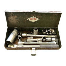 Vintage Sk 38 Drive Shallow Socket Set W Case Usa Made 45153
