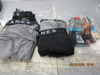 Hanes Men's Tagless Boxer Briefs Size Large 36-38'' 4 Pack Black Gray Brand New