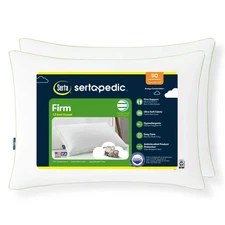 Sertapedic Super Firm Pillow, Standard/Queen, 2 Pack