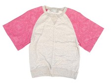 Stella McCartney Blouse Top Womens Medium M 38 Gray Pink 1/2 Half Sleeve Shirt