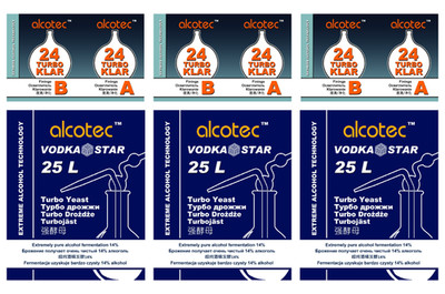 Alcotec Vodka Star Turbo Yeast & Klar Combo 3 Pack Homebrew Spirit Distilling