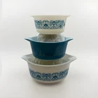 Vintage Pyrex Horizon Blue Casserole Bowls 3-Piece Set 473, 474, 475