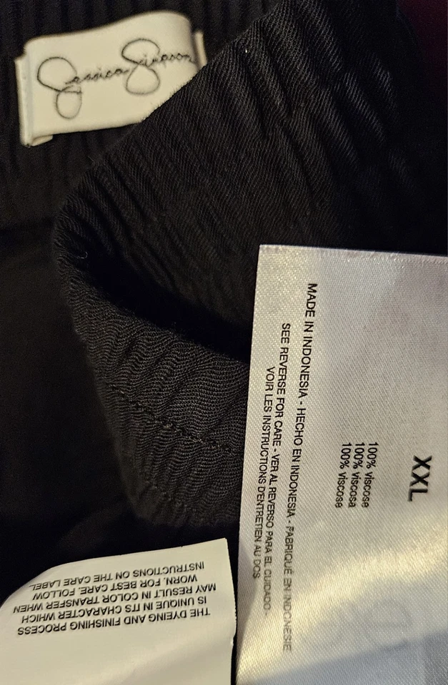 NWT*Jessica Simpson Carmen Pants Womens 2 XL Black Pull On Effortless Comfort  - Image 4 of 4