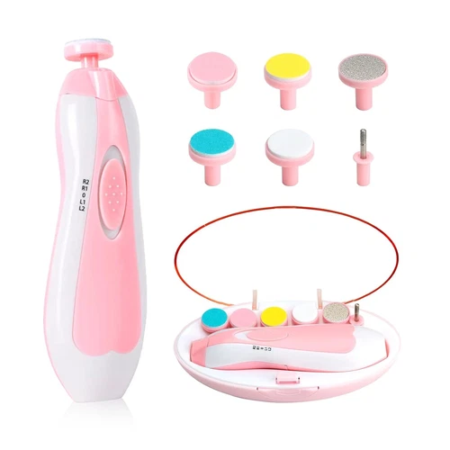 Baby Nail Trimmer Electric-12 in 1 Clippers Safe Pink