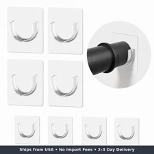 Shower Rod Holder 8 Pcs Strong Adhesive Curtain Rod Holder No Drilling