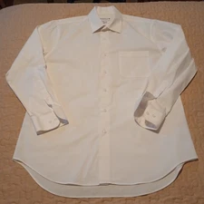 Saddlebred Men's Shirt Size M (15-15.5, 32/33) White Button Up Long Sleeve, GUC