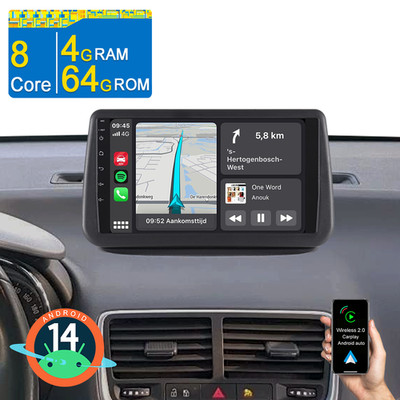 Android 14 Apple CarPlay 4+64G Autoradio GPS NAV 4G Für Opel Meriva B 2010-2017