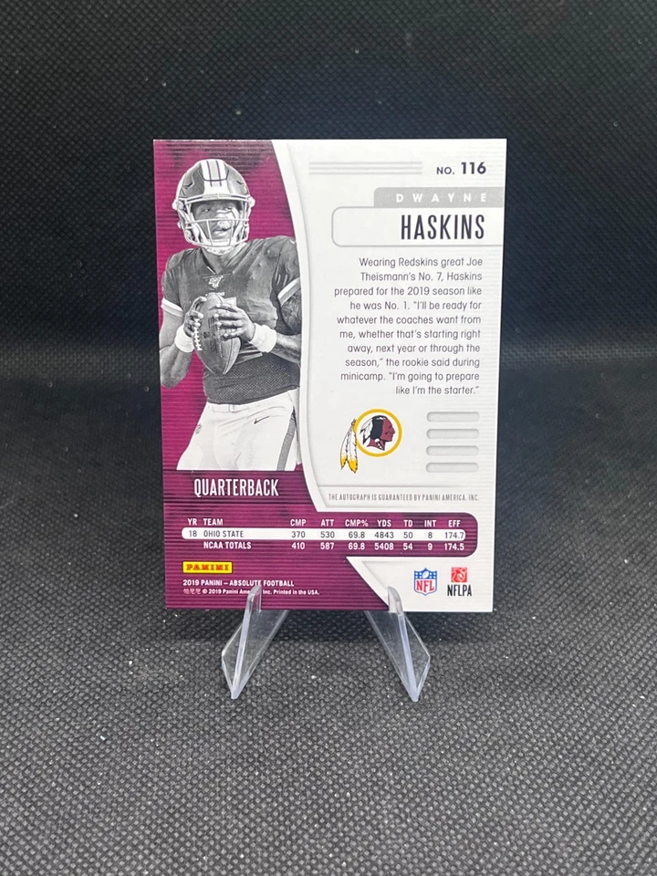 2019 Panini Absolute - Rookie Dwayne Haskins #116 Blue Spectrum Signatures... - Image 2 of 2