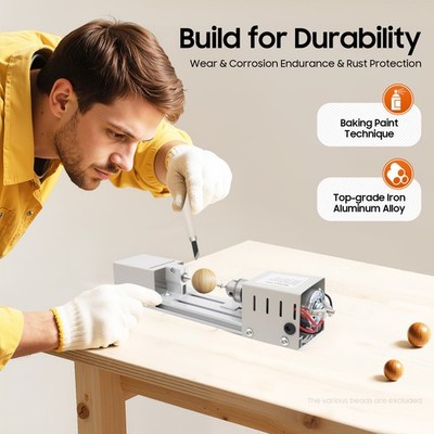 96W Mini-Drehmaschine mit Variabler Drehzahl Für Holz-DIY 4000 9000 U/min 7 Gäng