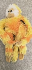 Dowman Soft Touch Hanging Monkey Plush Soft Toy Yellow Orange 90s Vintage 11" 
