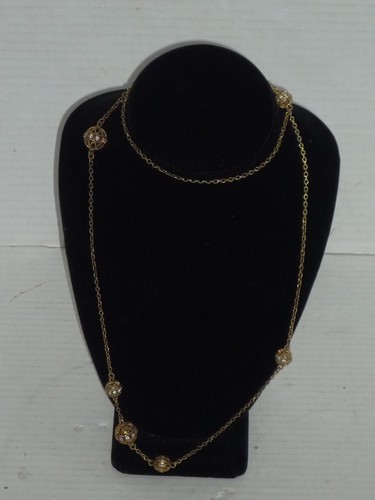 BEAUTIFUL JUDITH RIPKA ITALY CZ CUBIC ZIRCONIA .925 SPHERE SHAPE 36" NECKLACE