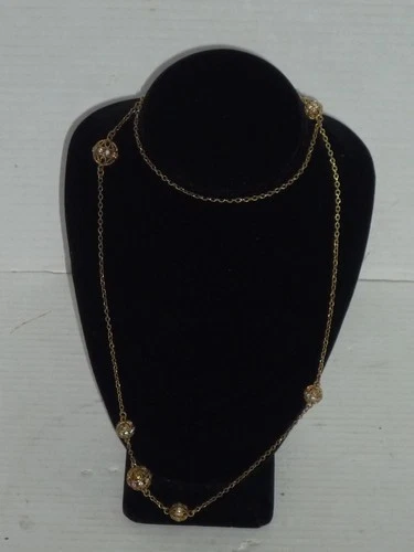 BEAUTIFUL JUDITH RIPKA ITALY CZ CUBIC ZIRCONIA .925 SPHERE SHAPE 36" NECKLACE - product listing photo