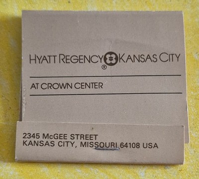 Vintage Unstruck Matchbook....Hyatt Regency Kansas City Hotel in Missouri