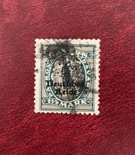 RARO! FRANCOBOLLO CON STAMPA NERA, (FORATO) IMPERO TEDESCO