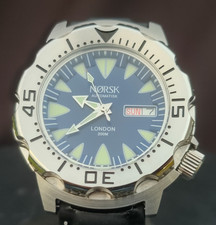 Automatic LONDON Norsk Sea Monster Watch, Diver, Seiko NH36a movement Blue