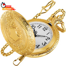 Gold Shield Men'S Pocket Watch, Arabic Numeral Digital Scale Men'S Quartz Pocket