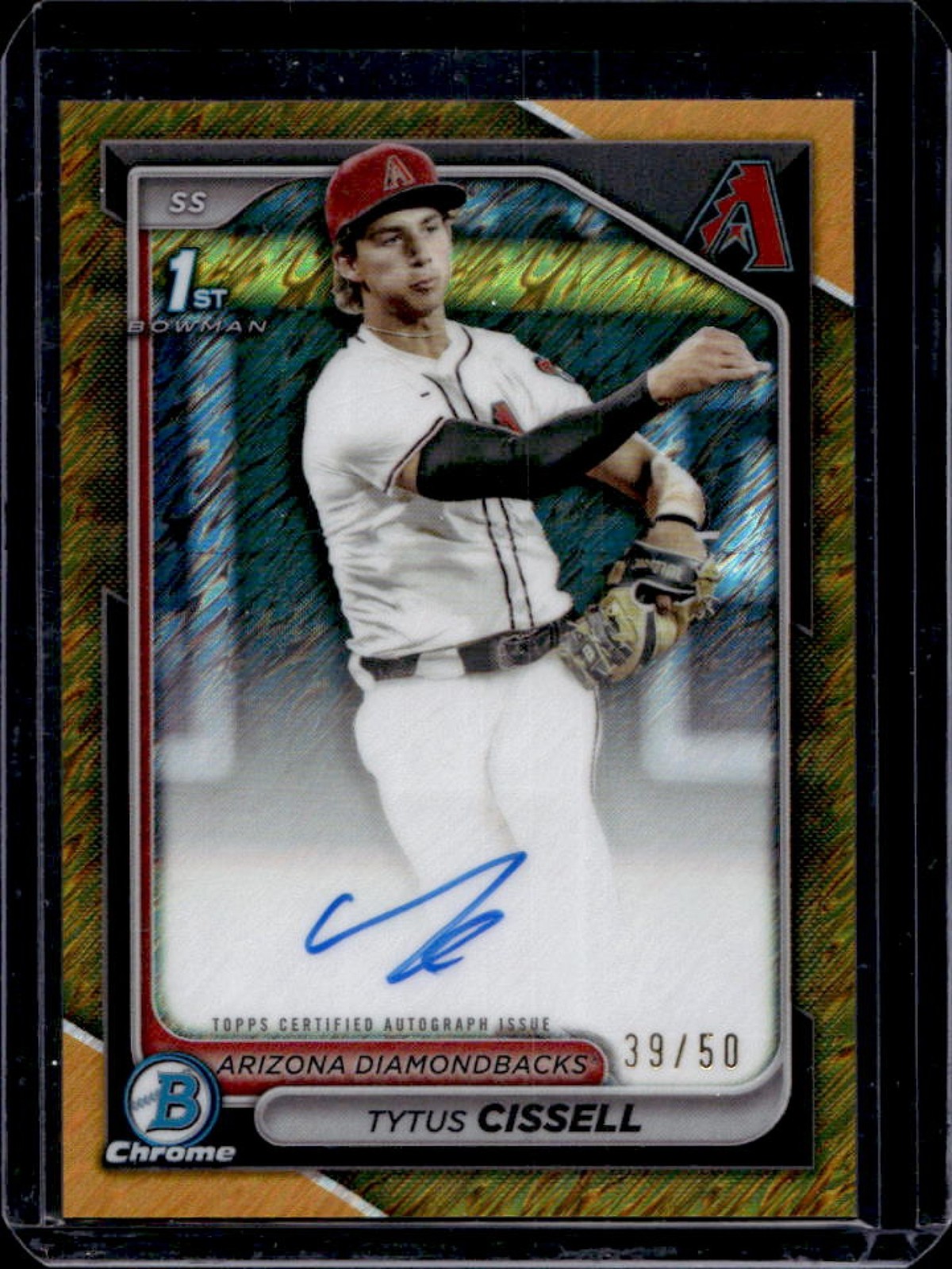 2024 Bowman Draft Tytus Cissell Chrome Auto Gold Shimmer Refractor 1st #39/50