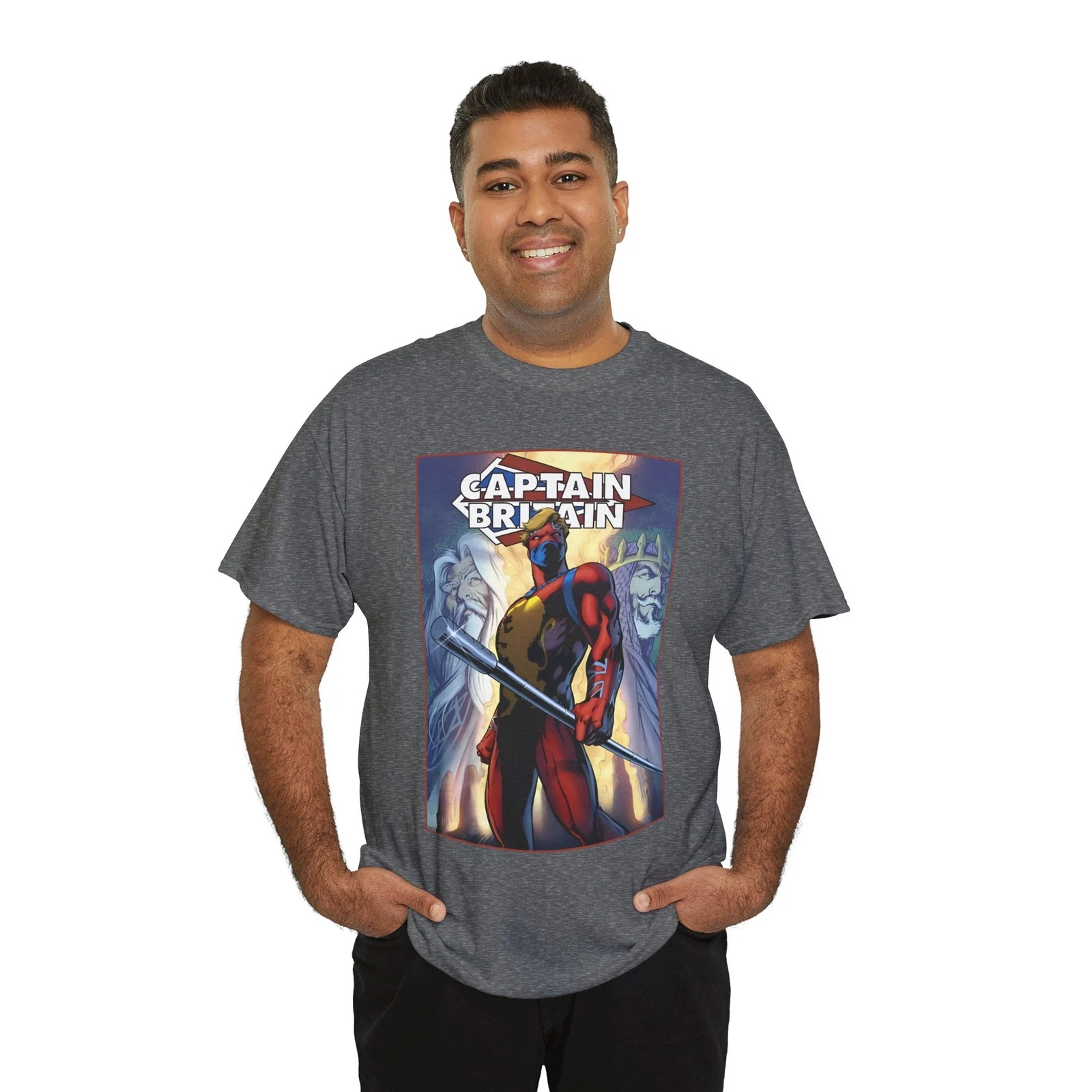 Captain Britain T-Shirt - Alan Davis Art - Excalibur Leader - Marvel Comics