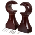 2 Pcs Curtain Pole Brackets Wooden Rail Holder Rod Tray Replace